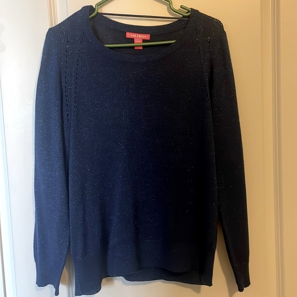 Joe Fresh sparkly blue light sweater size L - Picture 3 of 4